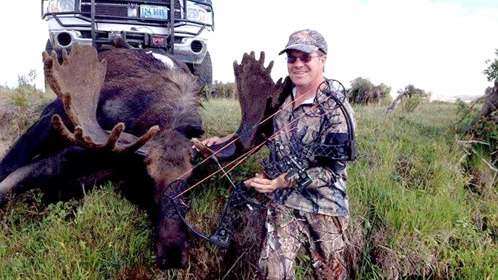 Zach Key’s father, Pat Key, bagged this trophy-sized Shiras moose in southwest Wyoming in 2013. It fell in a river, and they had to use their truck’s winch to pull it out.