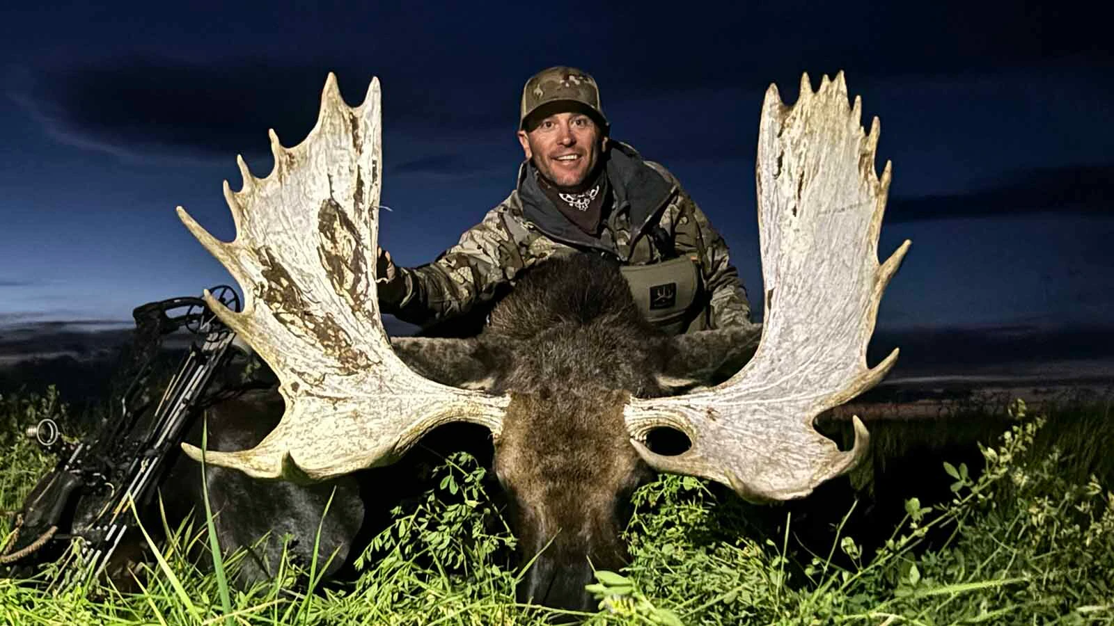 After trying 18 years to draw a moose tag, Zach Key wasn’t sure how his hunt would go. He ended up dropping this trophy-sized bull in an alfalfa field.