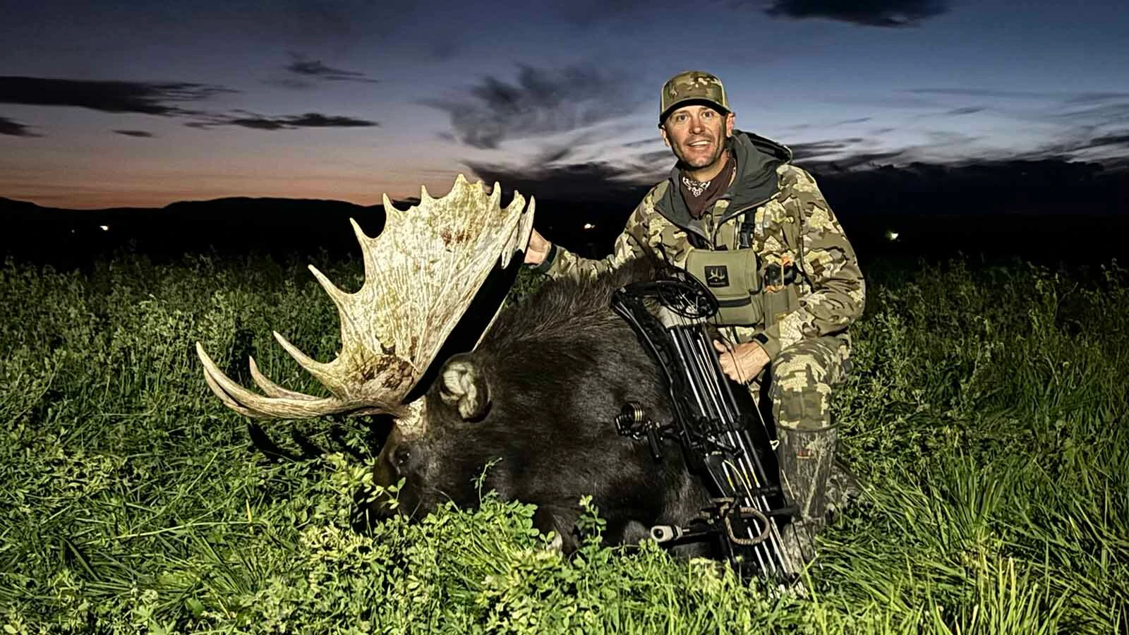 After trying 18 years to draw a moose tag, Zach Key wasn’t sure how his hunt would go. He ended up dropping this trophy-sized bull in an alfalfa field.