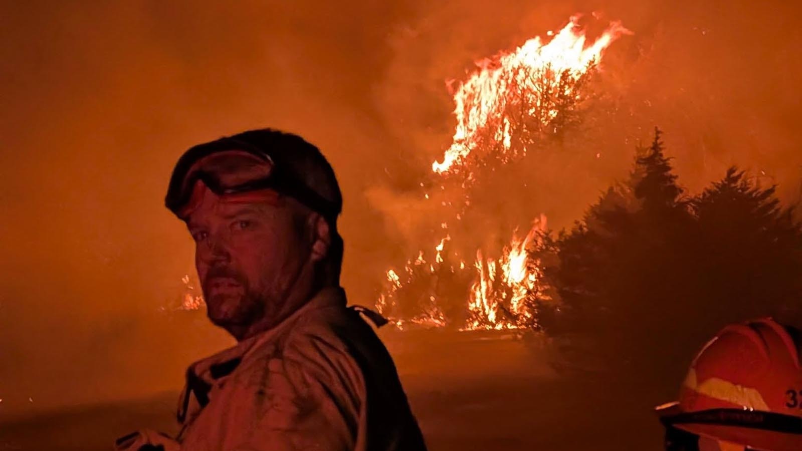 Firefighters battle the Morrill Fire in Nebraska.
