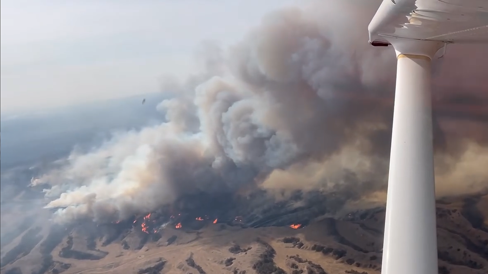 An areia view of some of the area of the 572,000-acre Morrill Fire in Nebraska.