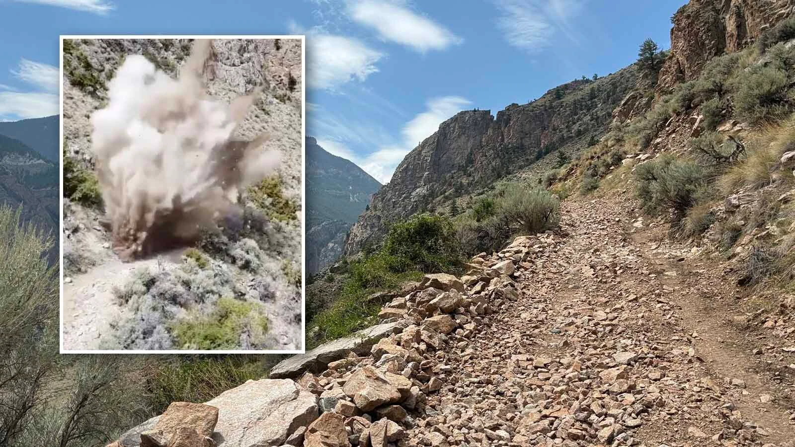 The rugged Morrison Jeep Trail, which rises 6,500 feet onto the Beartooth Plateau northwest of Cody, Wyoming, has been blasted with explosives to open it for the first time in four years.