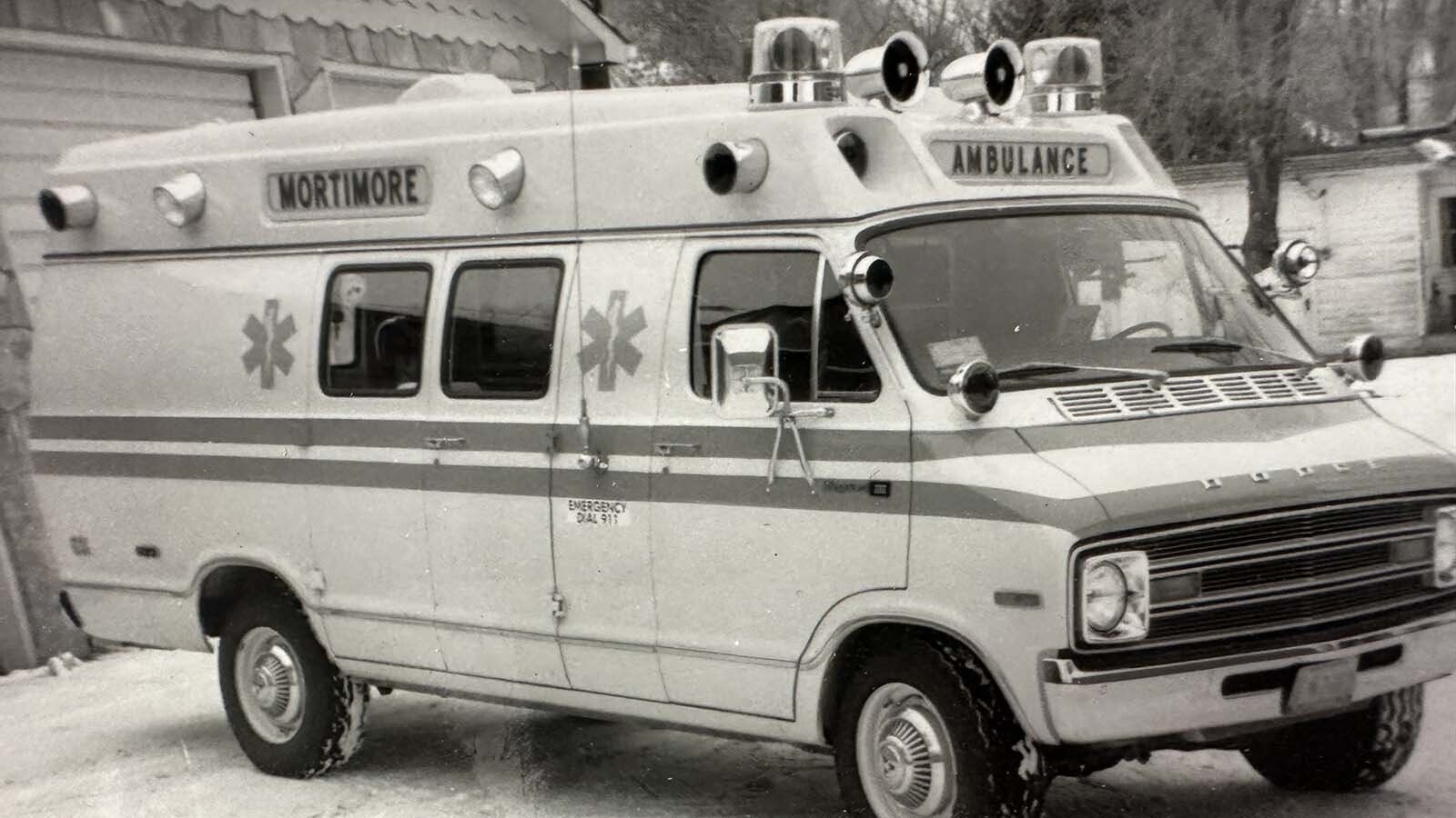 Originally the Mortimore Funeral Home used a hearse was to pick up emergency patients and bring them to the hospital in Thermopolis, Wyoming . In the 1960s, Clark Mortimore bought a Cadillac ambulance and began to expand his services with small ambulances.