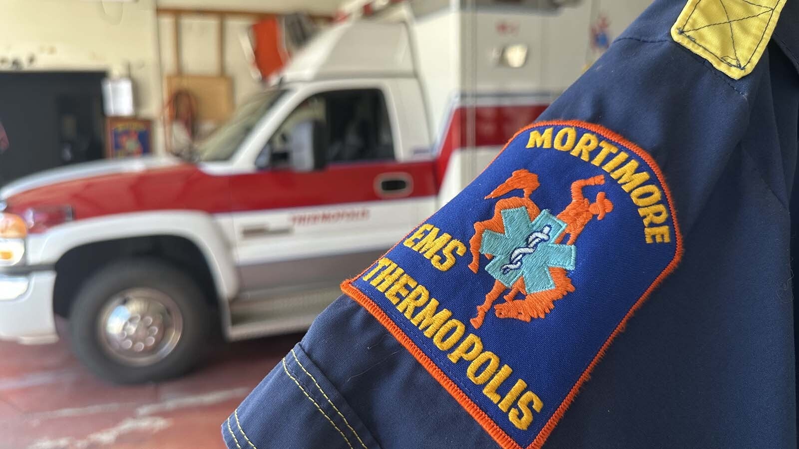Clark Mortimore designed the bucking horse medical logo that adorned the emergency service uniforms since the 1960s. The uniforms are being retired as the Mortimore Ambulance Service is being liquidated and the family will concentrate on the funeral home.