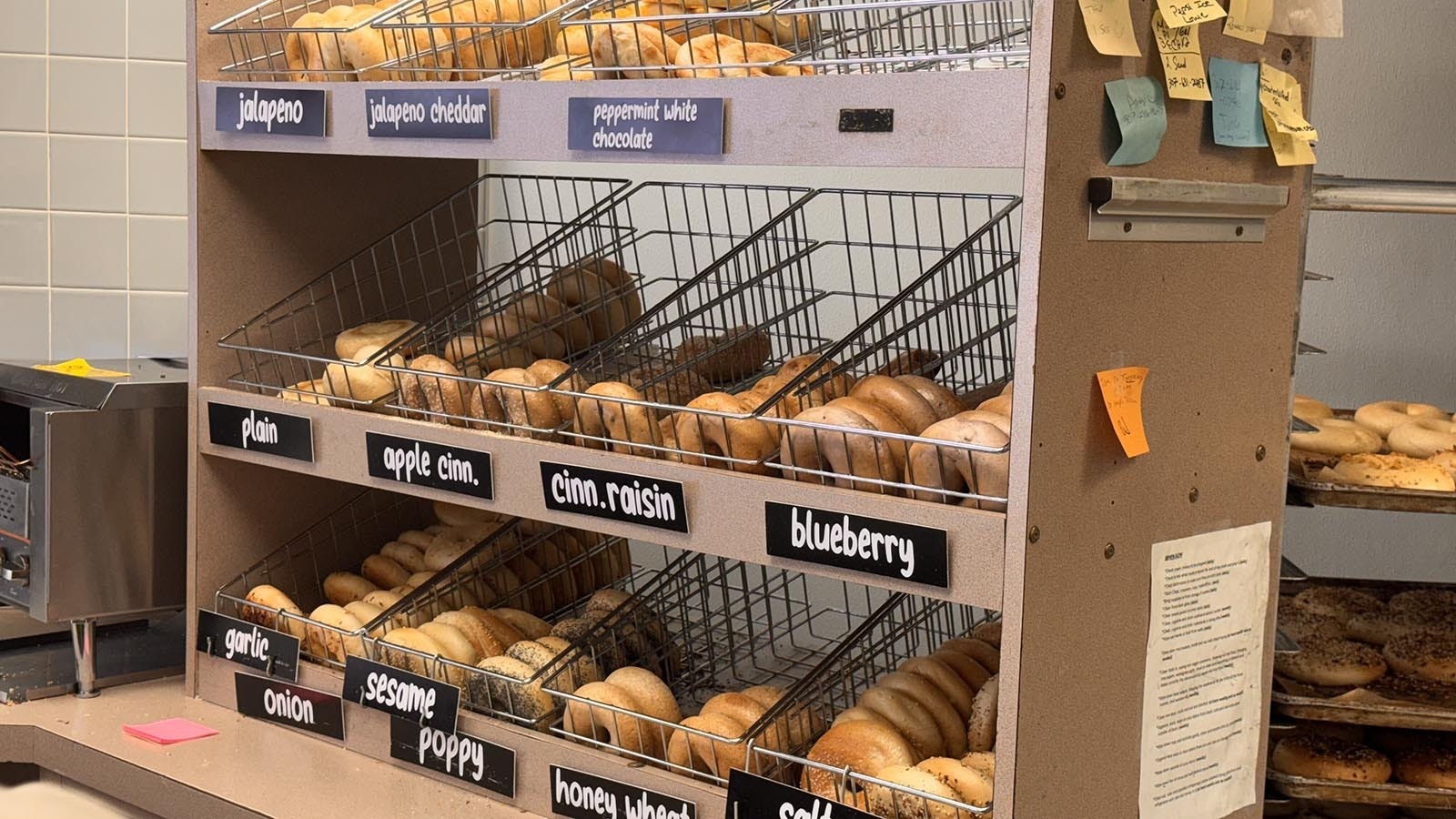 There's a variety of fresh bagels — sweet and savory — to choose from in the morning at Mort's Bagels in downtown Cheyenne. Just don't get there too late.