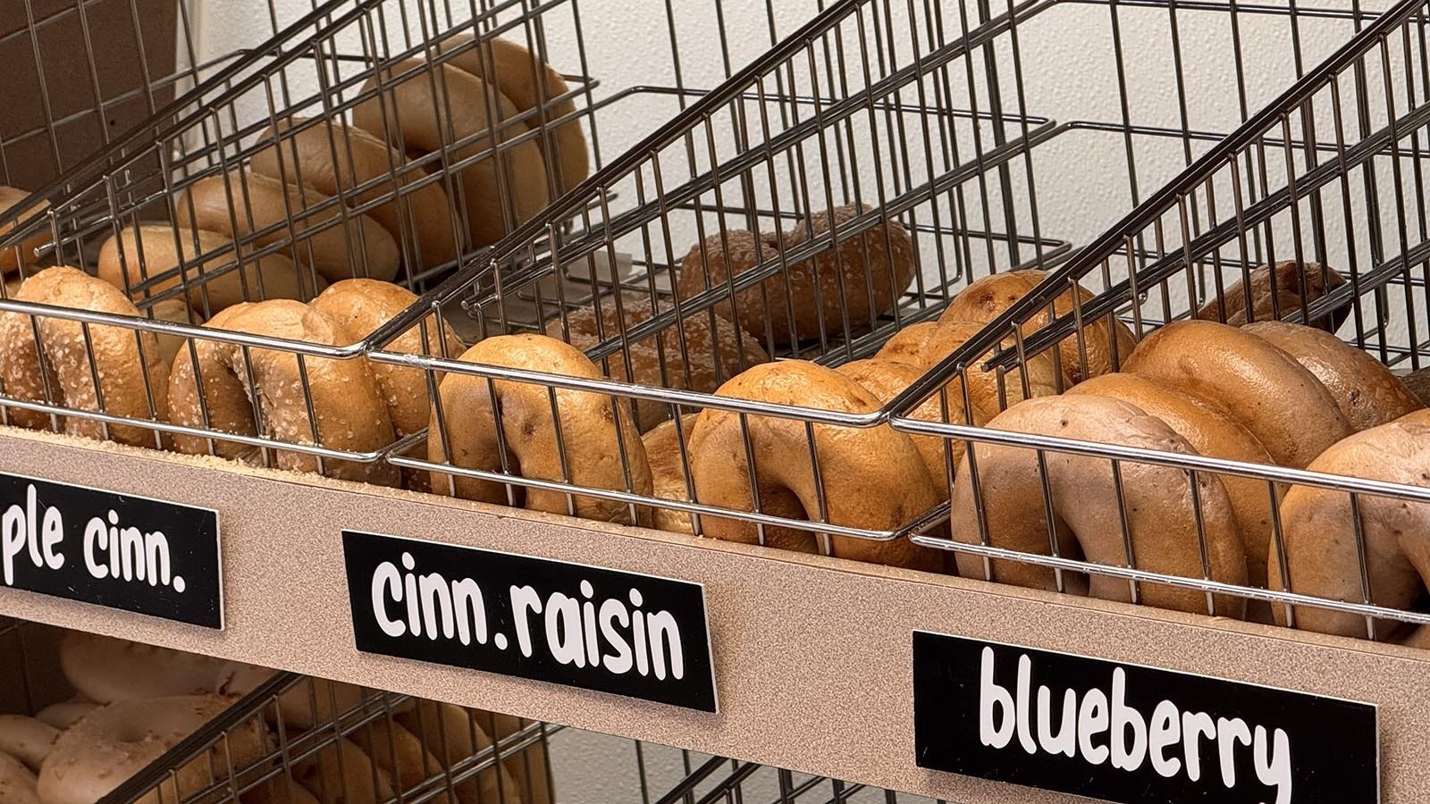 There's a variety of fresh bagels — sweet and savory — to choose from in the morning at Mort's Bagels in downtown Cheyenne. Just don't get there too late.