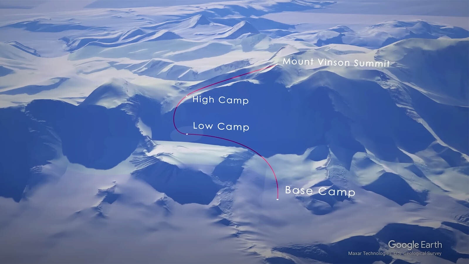There are several camps along the way to summiting Mount Vinson.