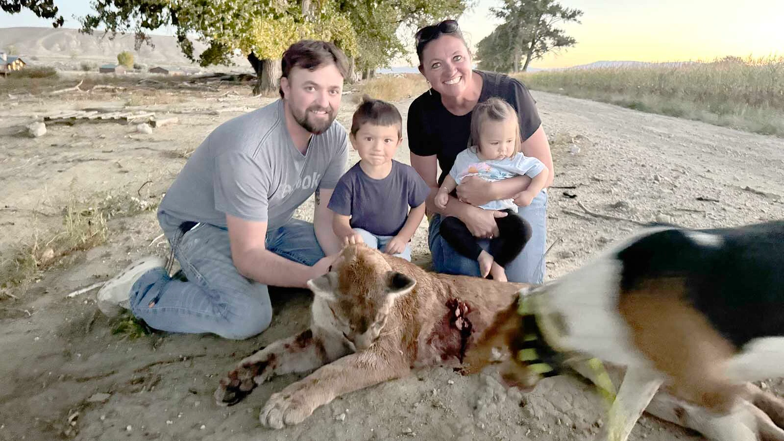 Cecil Gallagher, a mountain lion hunter from Cody, helped his mom, Bridget Gallagher of Clark, track down this mountain lion Tuesday.