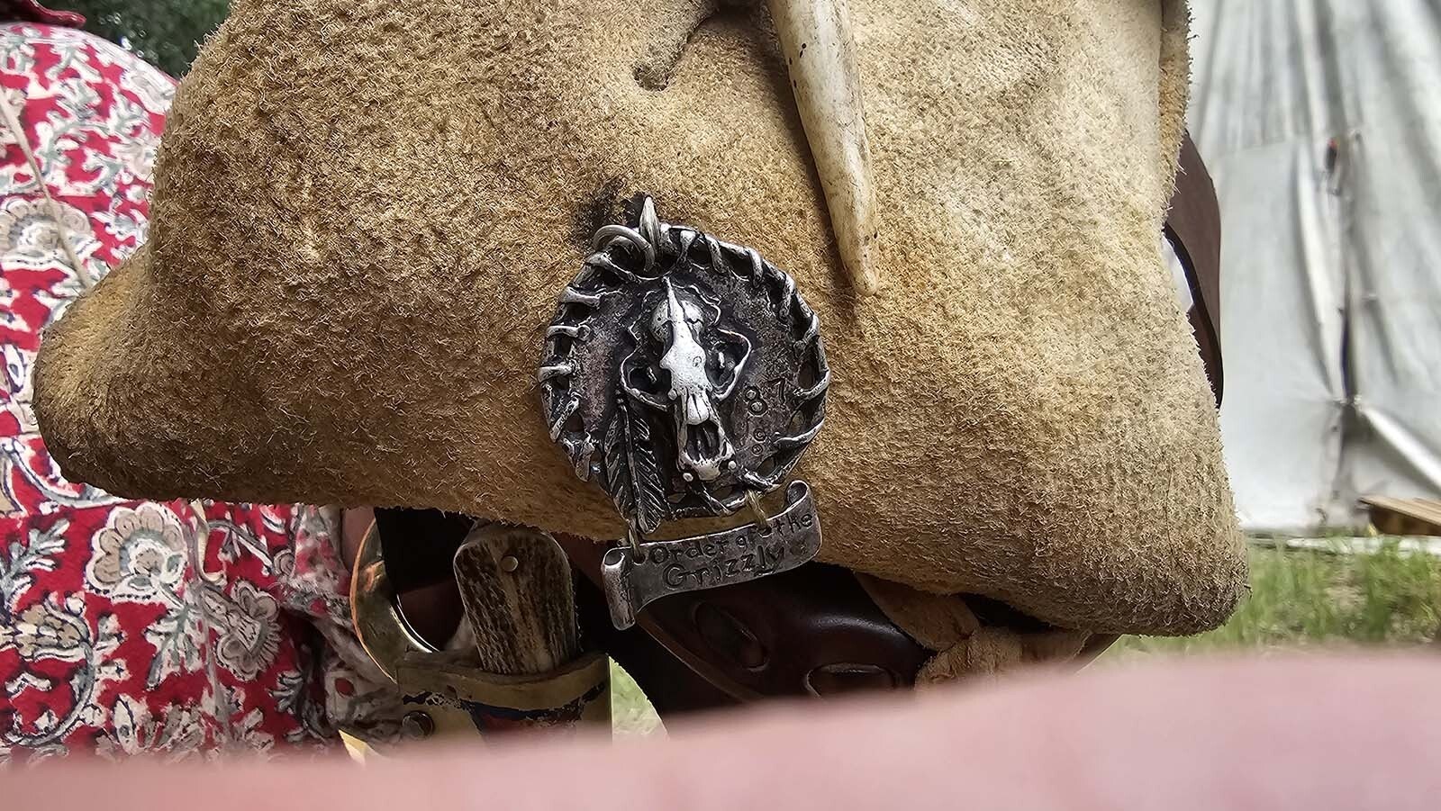 Jack's favorite medal is this silver one, given to him during a national rendezvous where he served as the Booshway, a term used for the leader of the event.