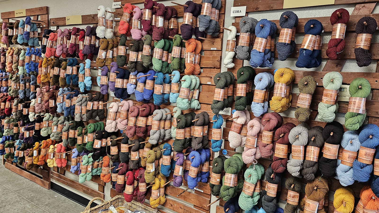 Mountain Meadow Wool's yarns come in all sorts of colors. The mill is getting ready to bring out 30 to 40 new colors.