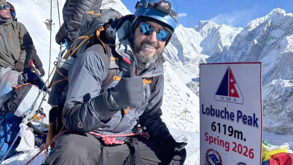 Keith Leithead with a sign of accomplishment.