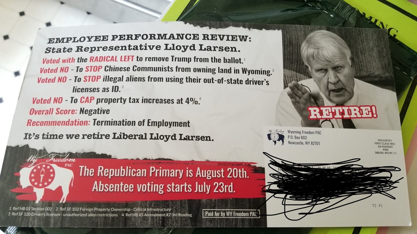 Mudslinging mailers Lloyd Larsen 1 7 22 24