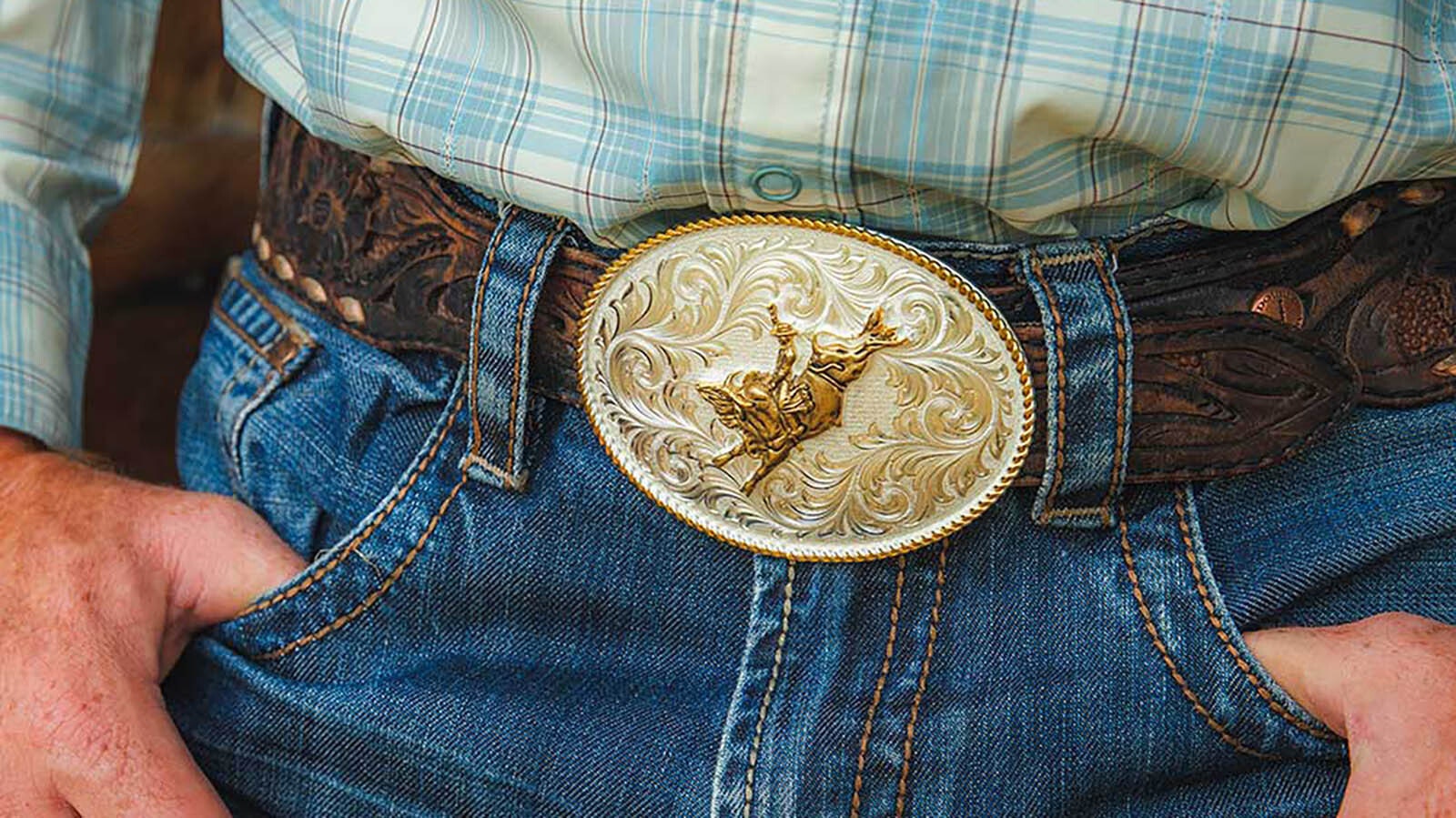 Classic Western Two-Tone with Bull Rider
