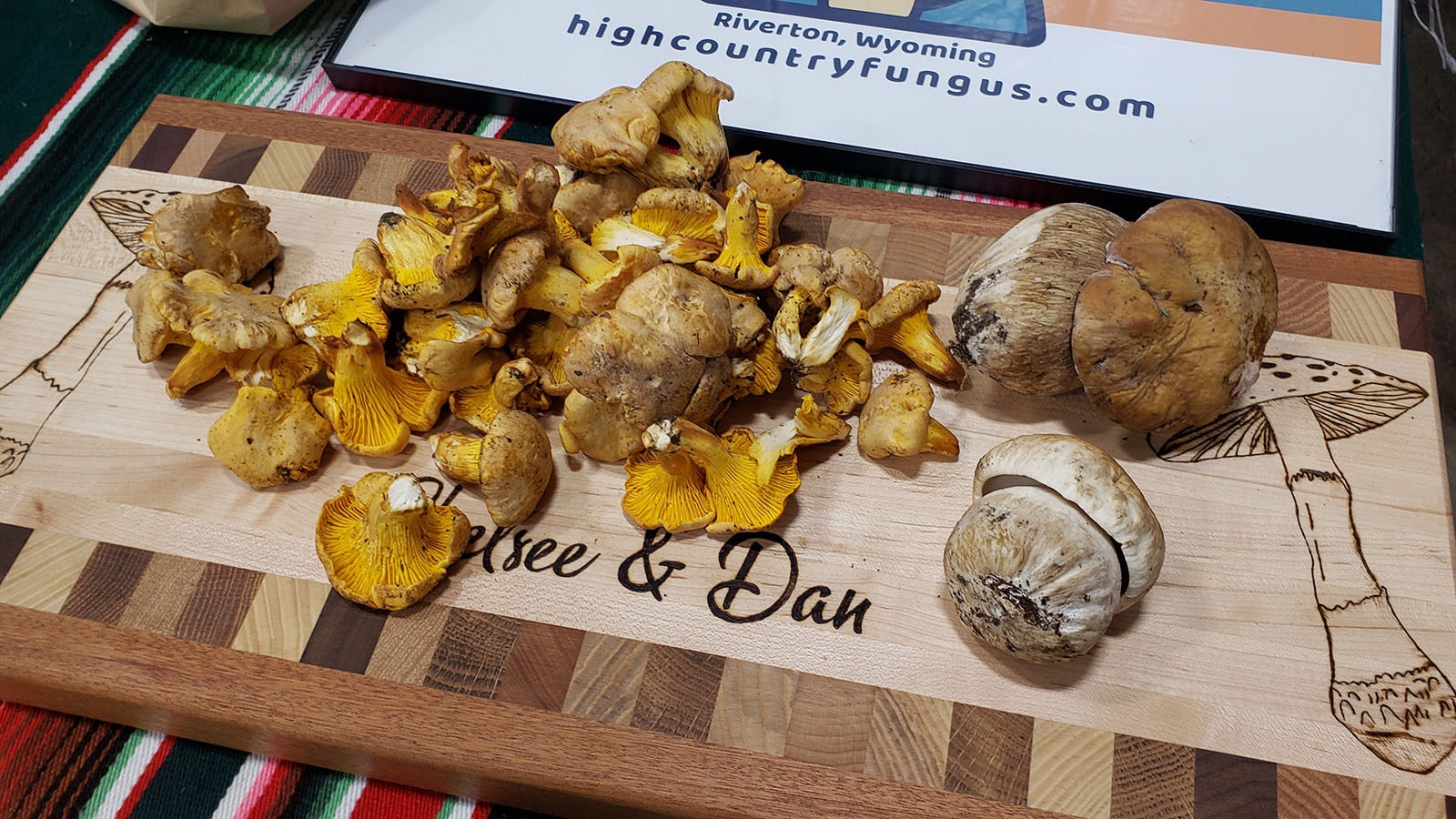 Chanterelles, left and porcini mushrooms.