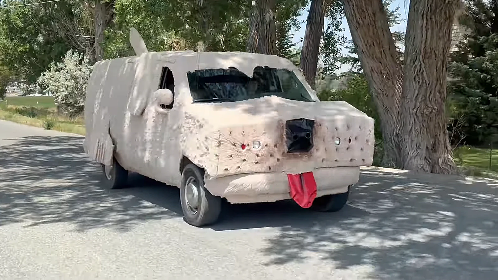 A Powell man who built a "Dumb And Dumber" Mutt Cutts van replica with his best friend says it turns heads everywhere they drive it in the Bighorn Basin. "I basically had to shampoo the whole thing," he said about cleaning it up. "It was a nightmare."