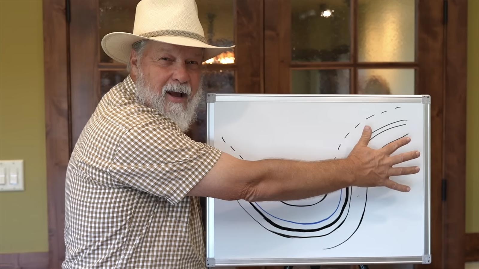 Myron Cook frequently uses diagrams to showcase the scientific concepts he's talking about.