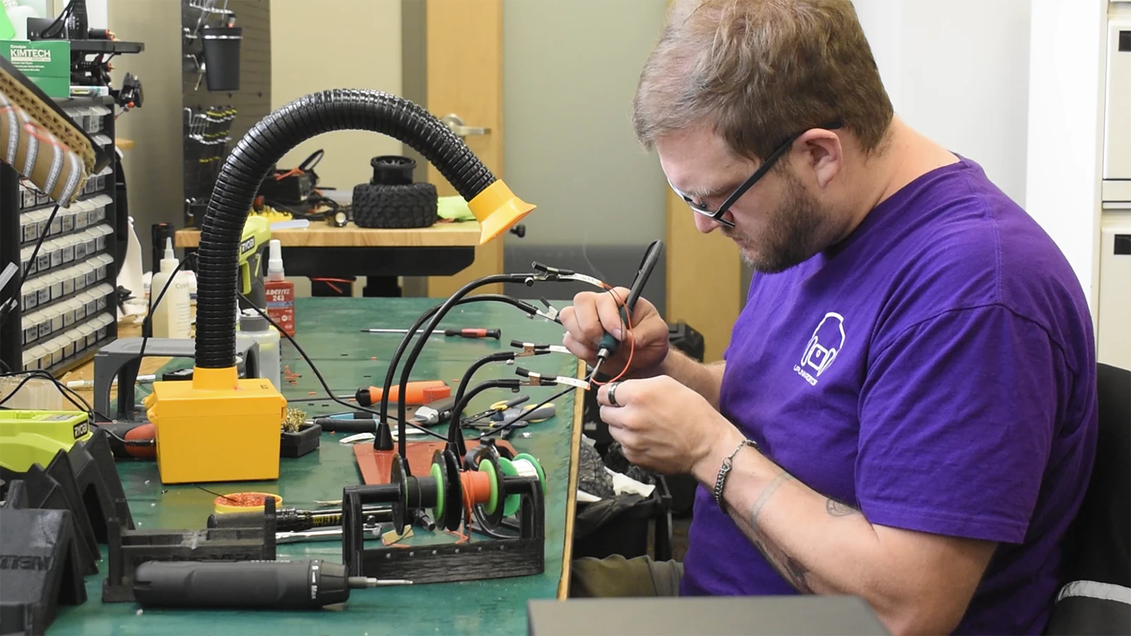 Designing drones start on the computer at the Wyoming-based engineering company, UplinkRobotics. The young engineering team are creating a niche for themselves designing wheeled drones for home inspectors. They have kept their designs simple and are focused on efficiency and ease of use.