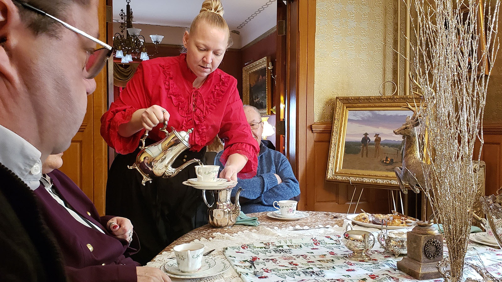 Two kinds of tea are available at the Nagle-Warren mansion during the holidays — Victorian tea (Earl Grey) or Christmas tea (peppermint),