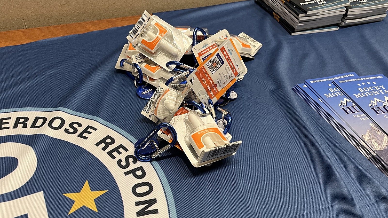 Along with other literature, doses of Naloxone were available to pick up at the Drug Information Opportunity Symposium at the Wyoming Capitol on Thursday. Naloxone is used to counter opioid overdoses.