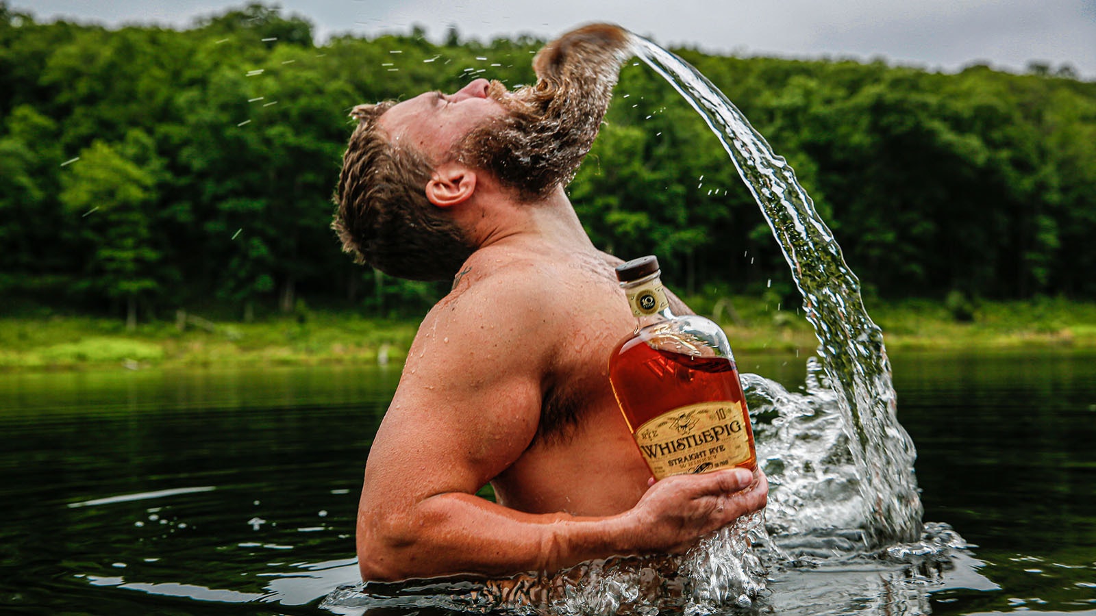 A marketing shot of Nathan Woodruff marketing a whiskey brand. When he arrived in Pinedale, Wyoming a few years ago he already had 80,000 Instagram followers.