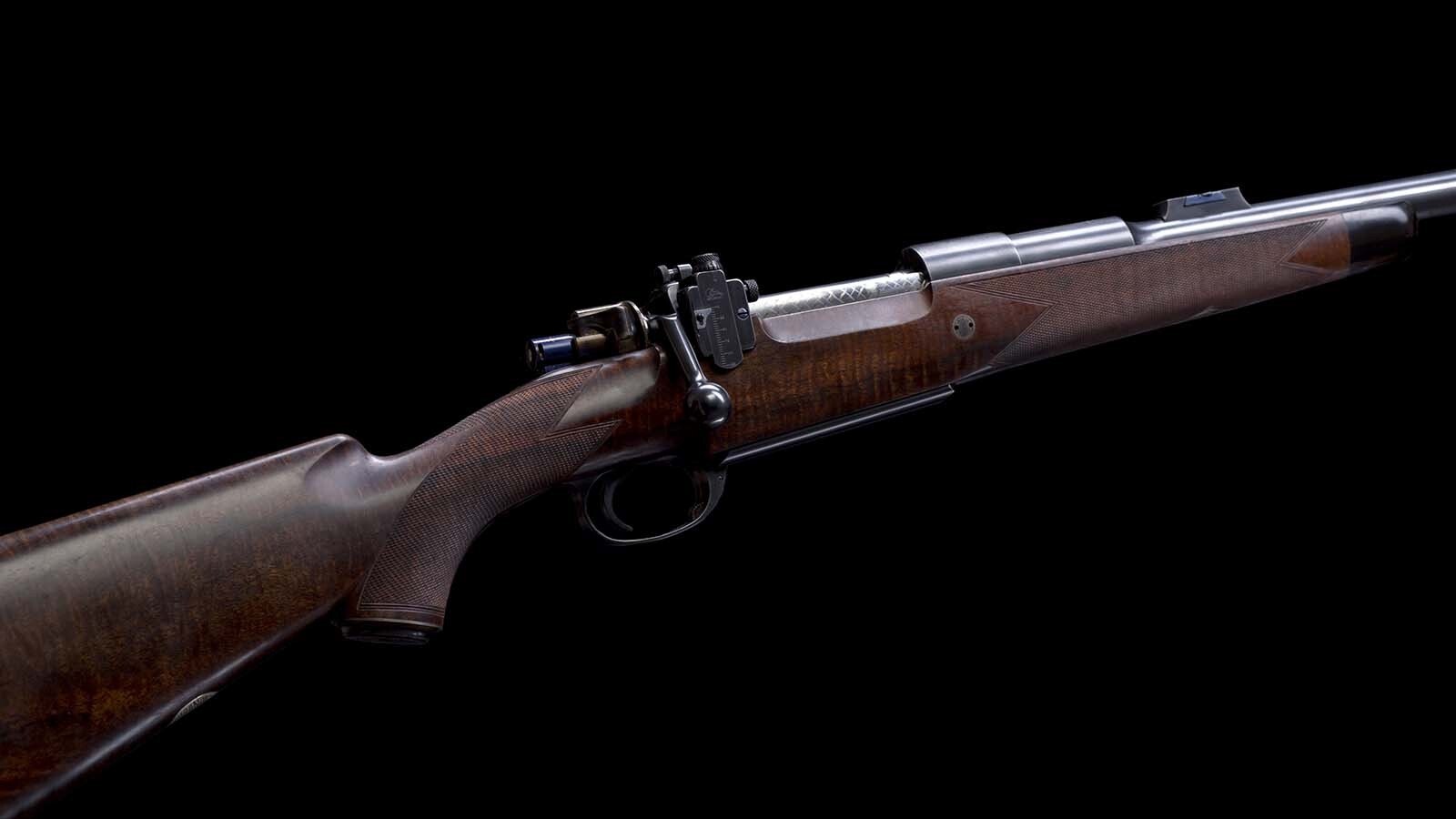 Safari hunting rifles, like this bolt action chambered in .416 Rigby, are a specialty of Laramie rifle-maker Nathan Heineke.