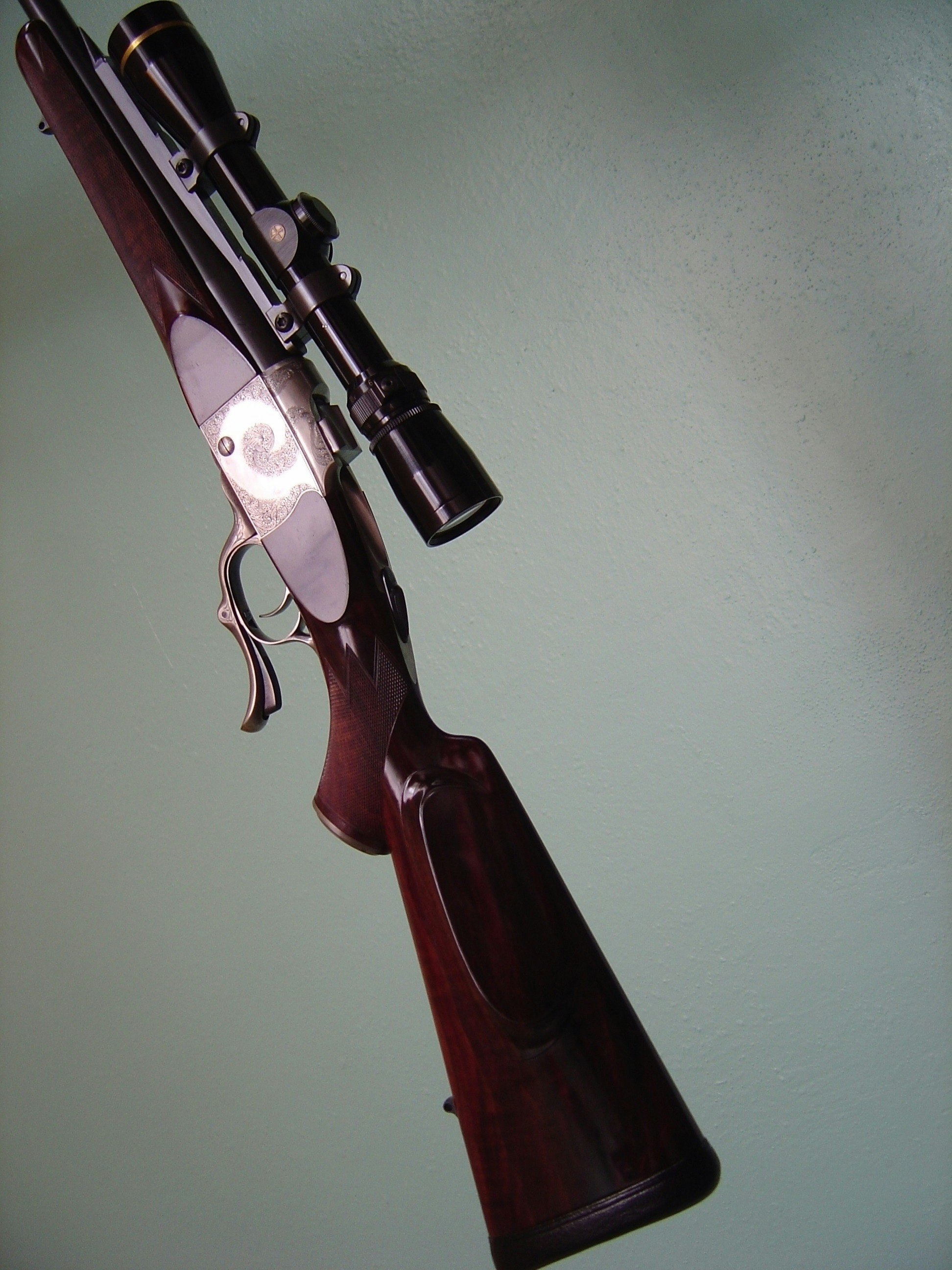 Gun-maker Nathan Heineken of Laramie makes high-end, custom firearms, like this single-shot rifle.