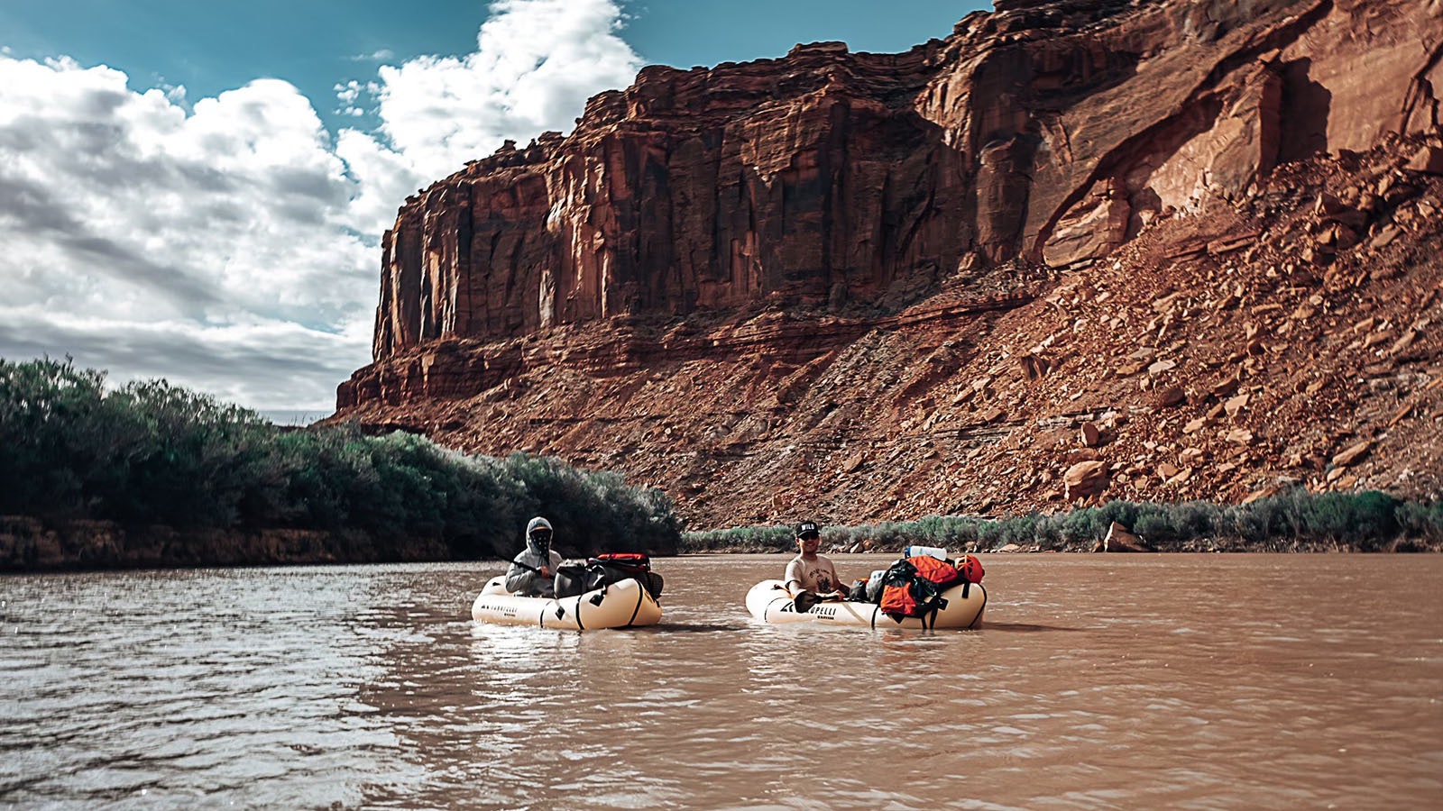 Nathan Kissack, left, with Sam Riggs on a Moab canyoneering run.