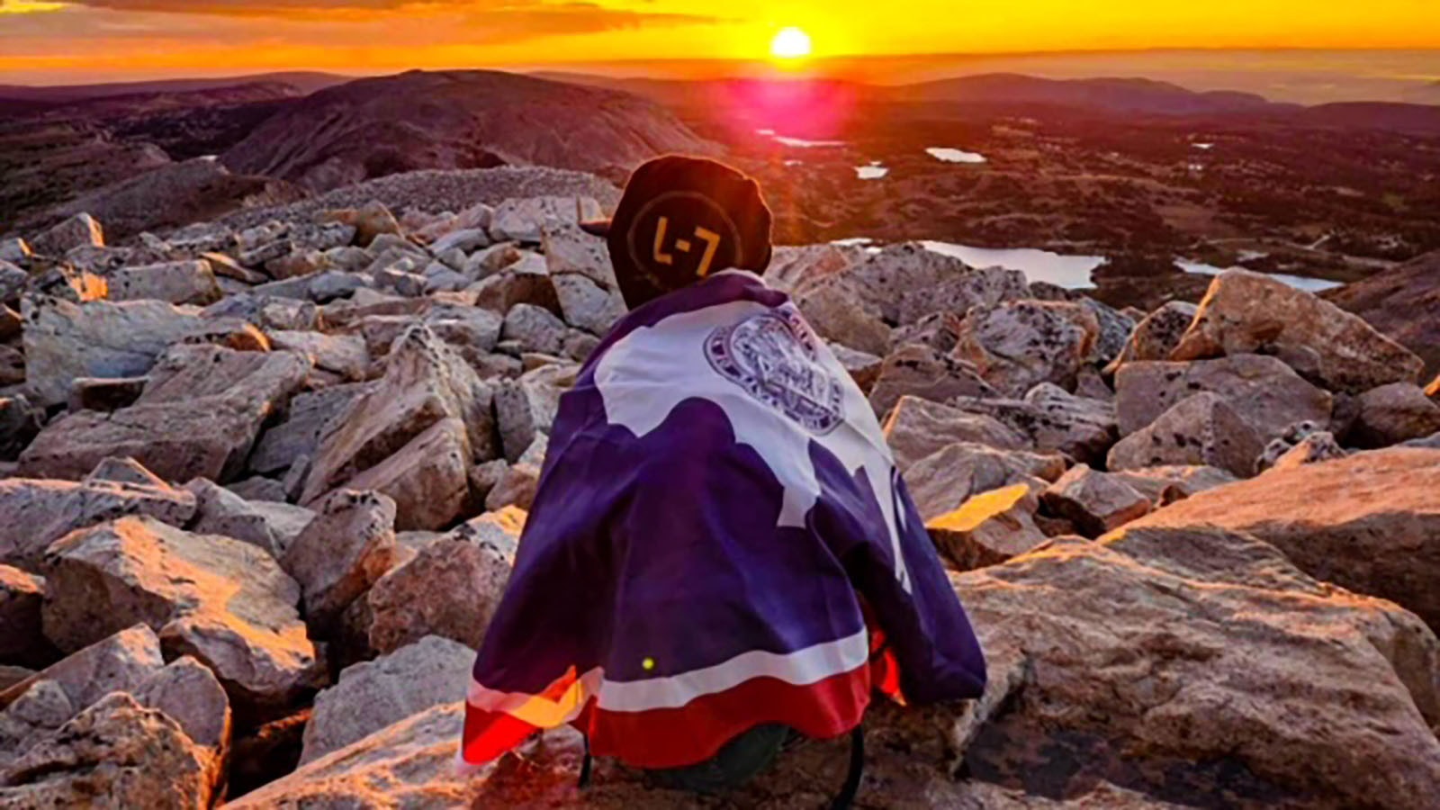 Photo of Nathan Kissack, taken at 6 a.m. on the top of Medicine Bow peak. Kissack went with several L Bar 7 ranch people. Kissack said it was just before going to the hospital again, and he just wanted to do something hard before that.