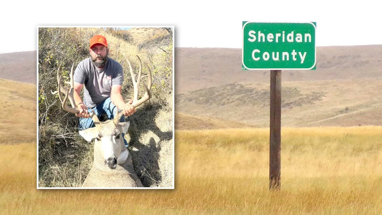 Nathan Hunter says he practically stepped on this big mule deer buck before the buck jumped up, giving him a shot opportunity.