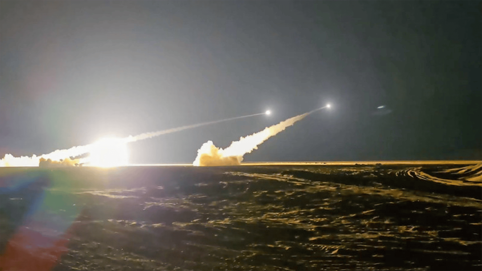 Rockets are fired during the deployment of the 2-300 Field Artillery Battalion of the Wyoming National Guard.
