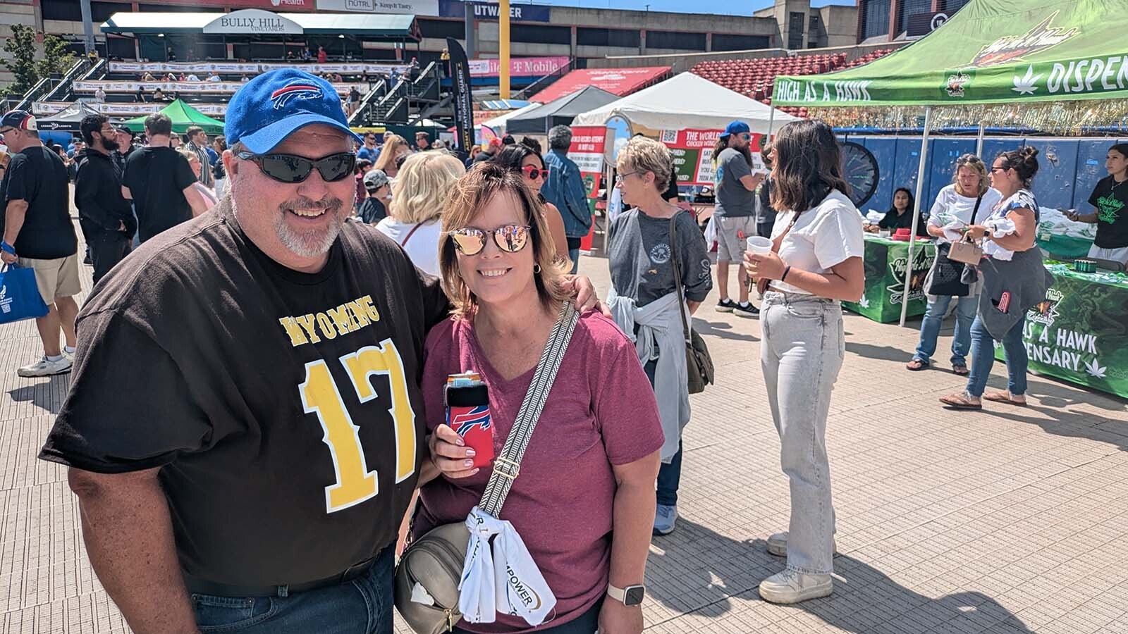 Though he rocked a University of Wyoming jersey to the festival, Scott Barrow isn't from the Cowboy State but he did get to try the wings that have put Wyoming on the wing map. "I think it's great they make the trip out here," he said of the Double Dub's crew.
