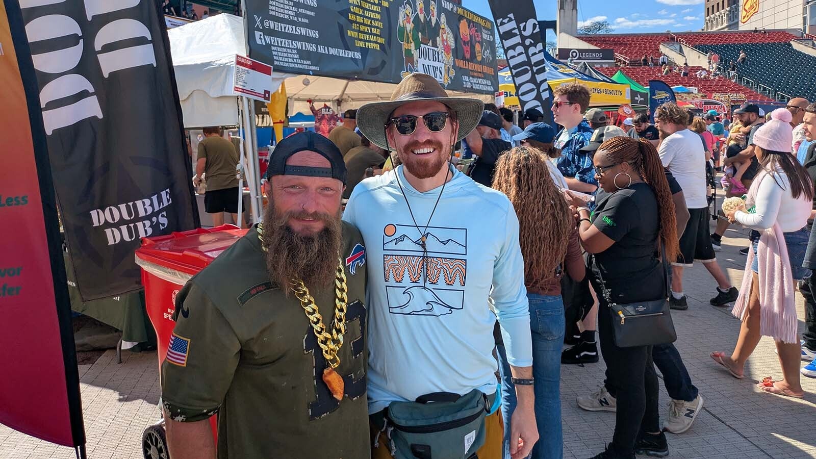 Kevin Potter, right, has a love of wings that's so intense that he even dives into the backstories of the wingmakers themselves. "I know so much about [Wetzel] and he doesn’t know my name,” he said. But after this introduction, Wetzel just might.