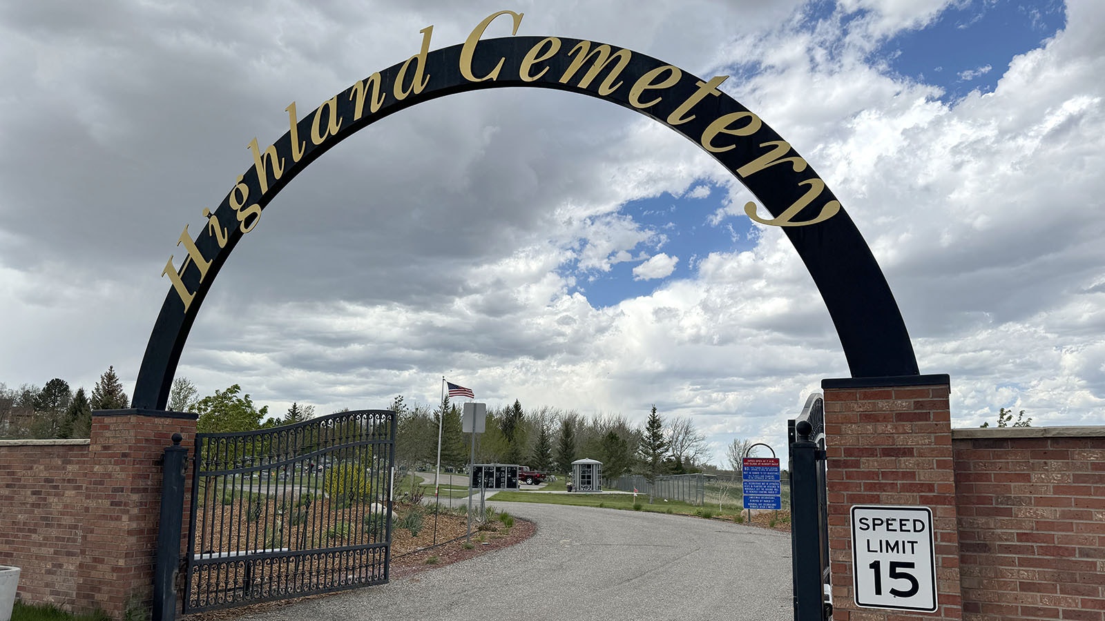 The entrance to Highland Cemetery in Casper where a columbarium is to built for cremated remains of people that next-of-kin don’t want.