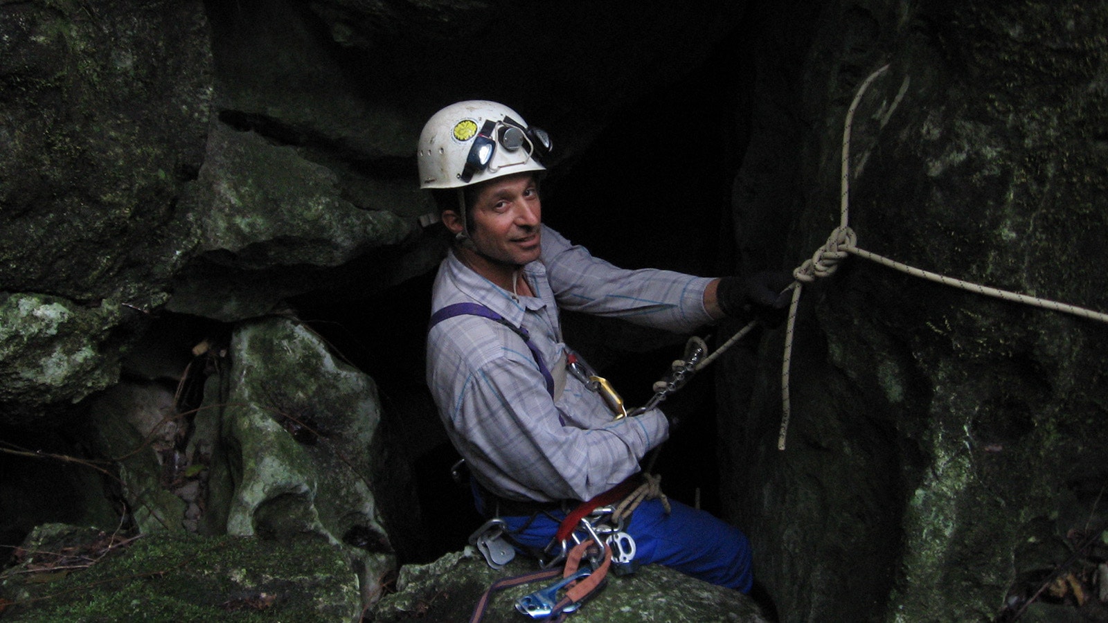 Juan Laden has plumbed the depths of caves all over the world. He's seen here in Wyoming's Natural Trade Cave.