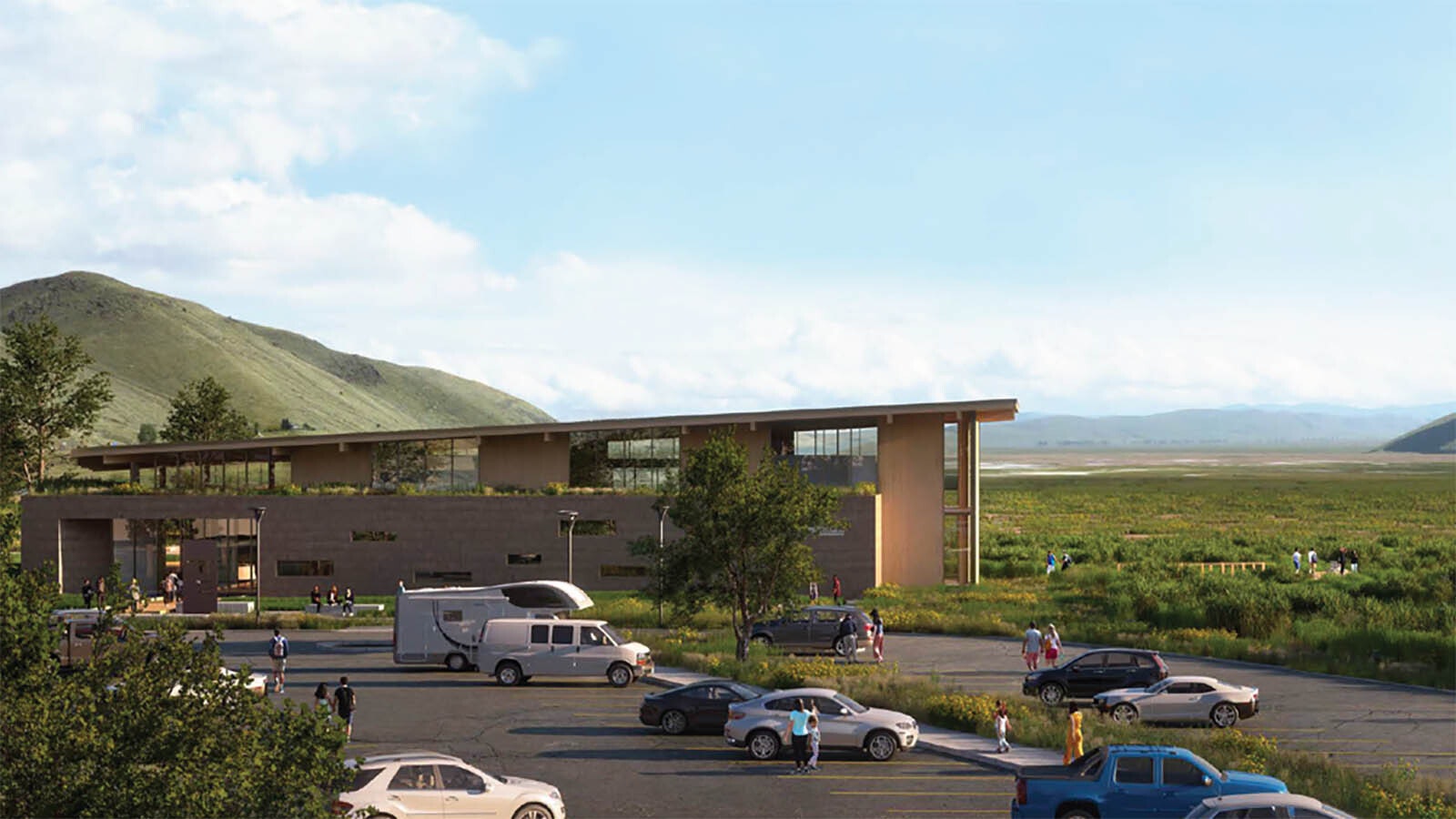 A conceptual image of a new $39 million Nature Discovery Center that will replace a 60-year-old visitor center at the National Elk Refuge near Jackson, Wyoming.