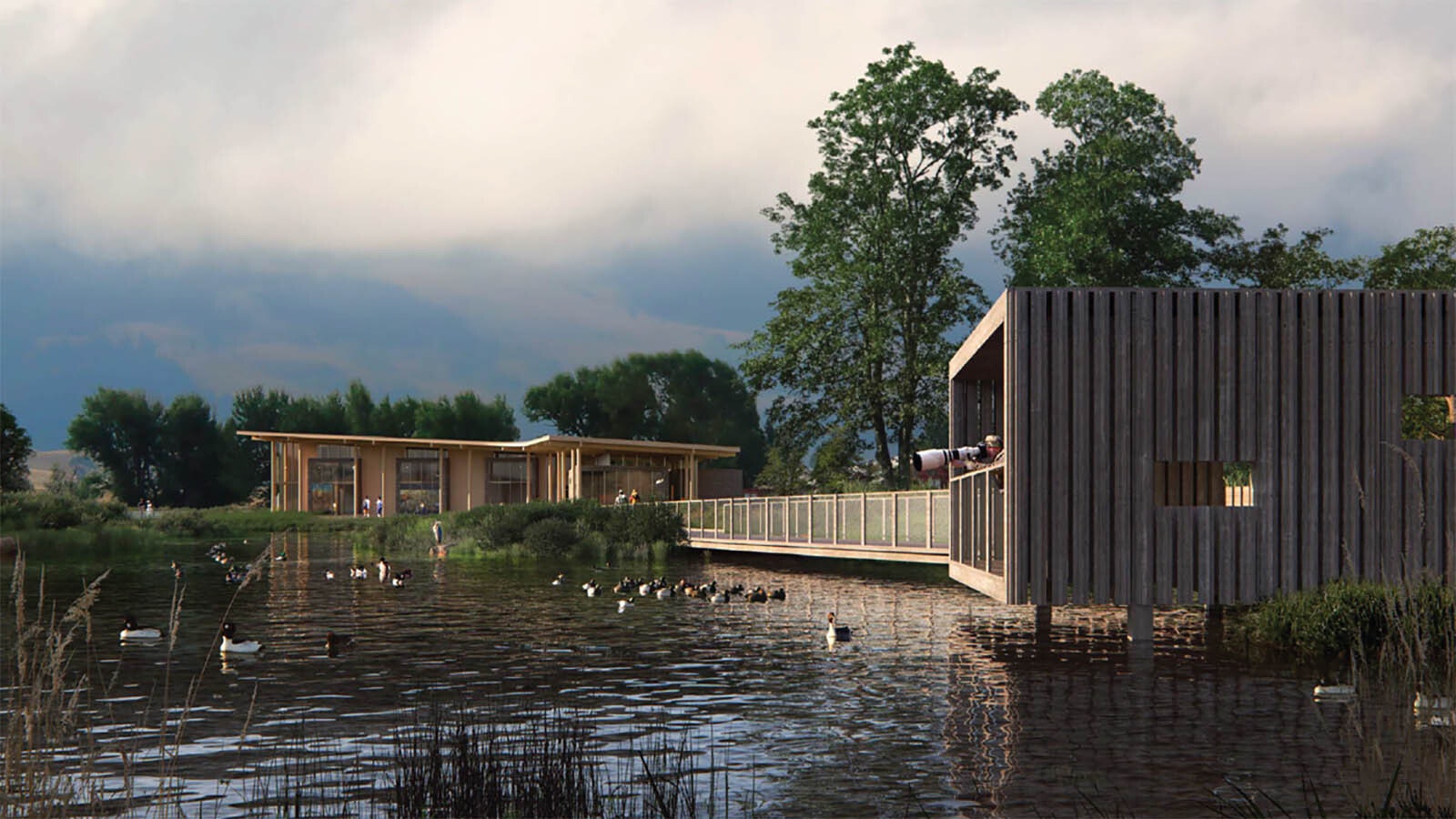 A conceptual image of a new $39 million Nature Discovery Center that will replace a 60-year-old visitor center at the National Elk Refuge near Jackson, Wyoming.