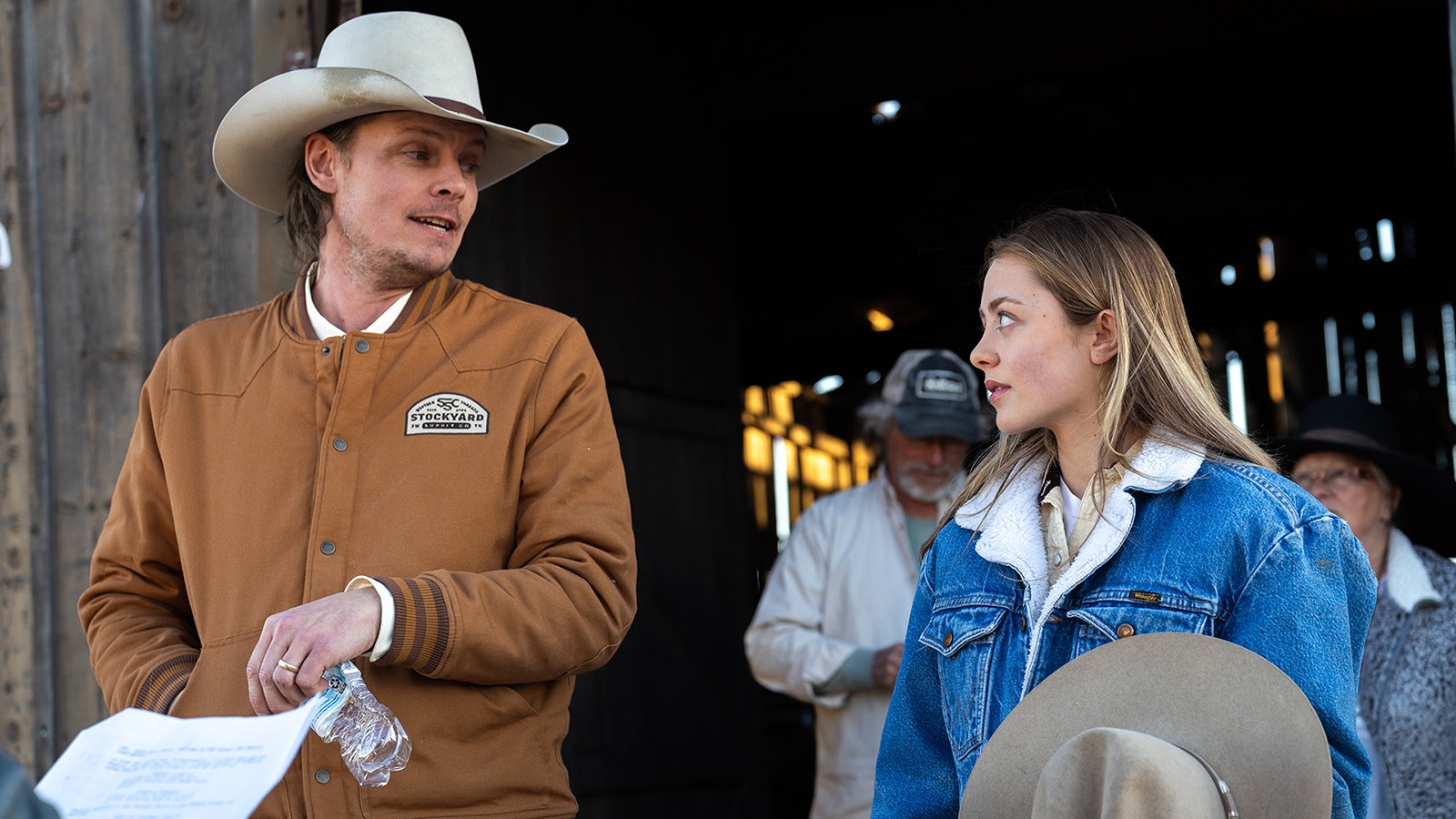 Ned LeDoux and Lily Wright on the set of "Outriding the Devil" in Arizona.