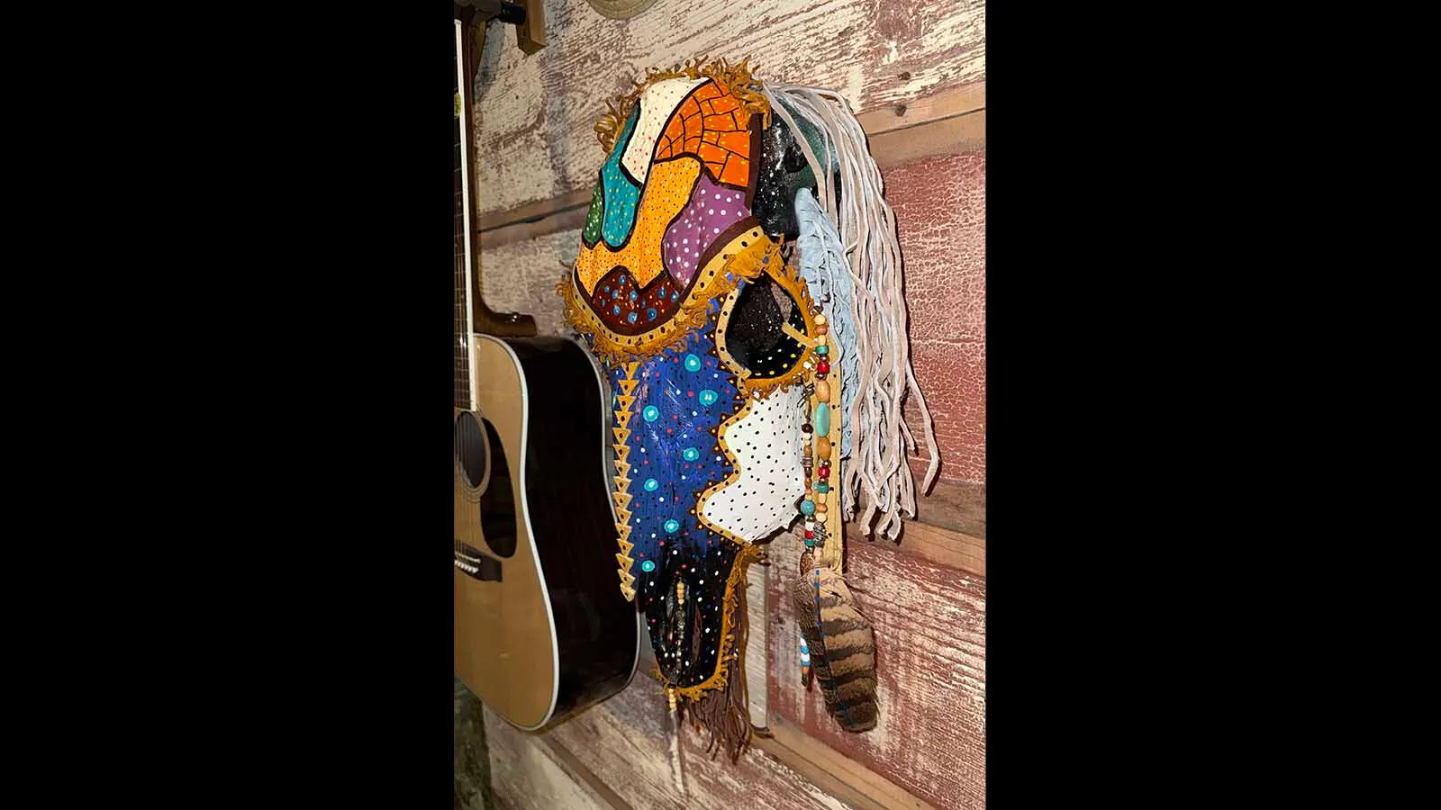 TV Host Dan Patrick Shows Off Colorful Cow Skull Painted By