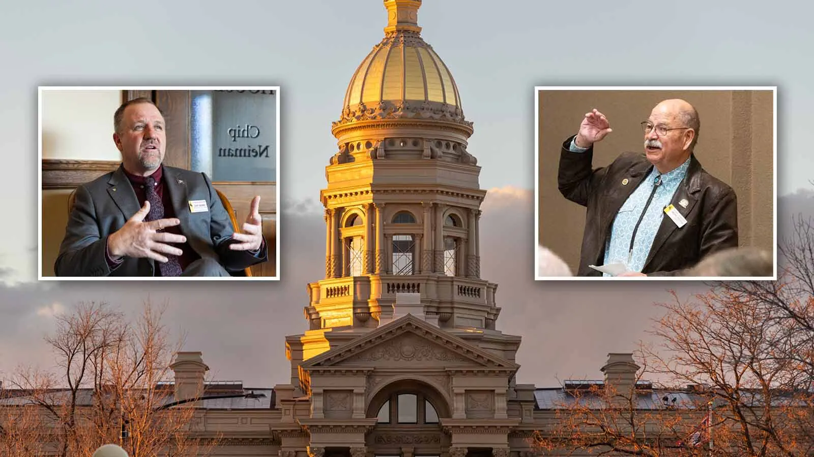 The Republican primary race between Wyoming House Speaker Chip Neiman, left, and longtime state Sen. Ogden Driskill, right, is the focus of a New York Times story examining Wyoming conservative politics.