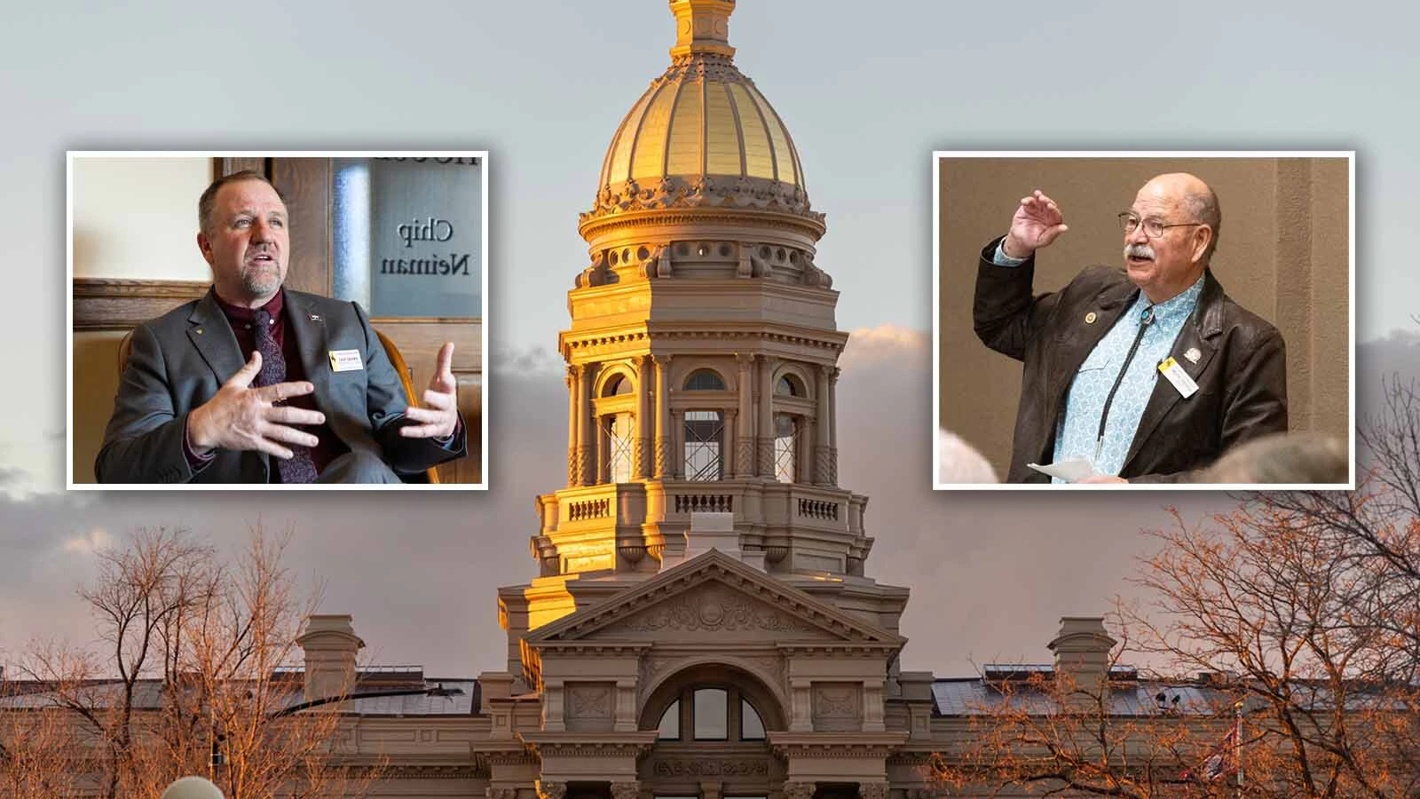The Republican primary race between Wyoming House Speaker Chip Neiman, left, and longtime state Sen. Ogden Driskill, right, is the focus of a New York Times story examining Wyoming conservative politics.