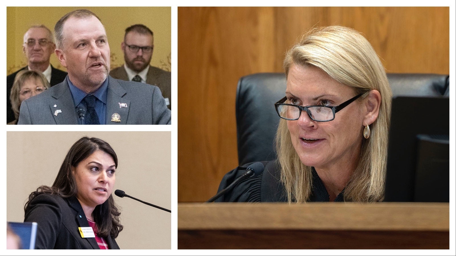 State Reps. Chuck Neiman (above left) and Rachel Rodgriguez-Williams are outspoken supporters of Wyoming's abortion ban, which Jackson District Court Judge Melissa Owens struck down on Monday, November 18, 2024.