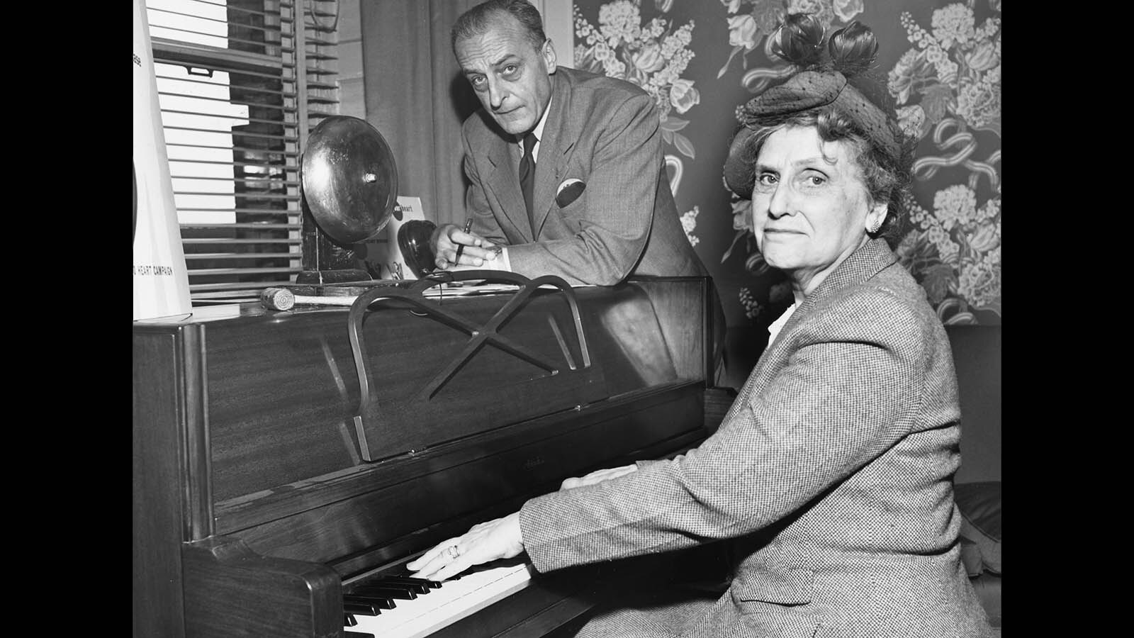 Nellie Tayloe Ross practices piano when she was director of the U.S. Mint in this undated photo.