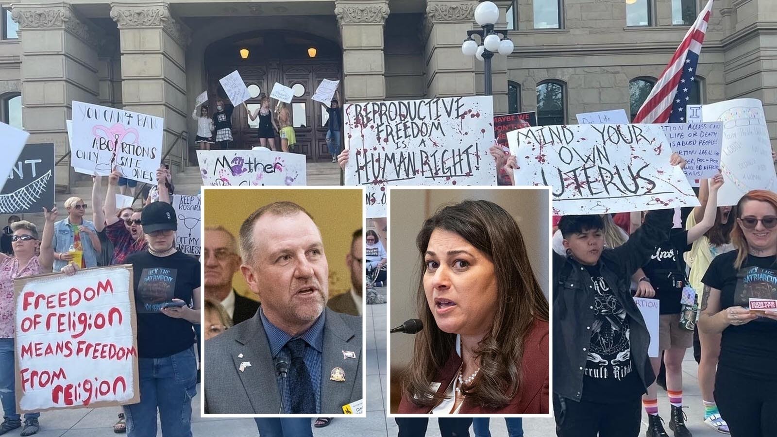 State Reps. Chuck Neiman and Rachel Rodgriguez-Williams were outspoken supporters of Wyoming's abortion ban, which was struck down by Jackson District Court Judge Melissa Owens on Monday, November 18, 2024.