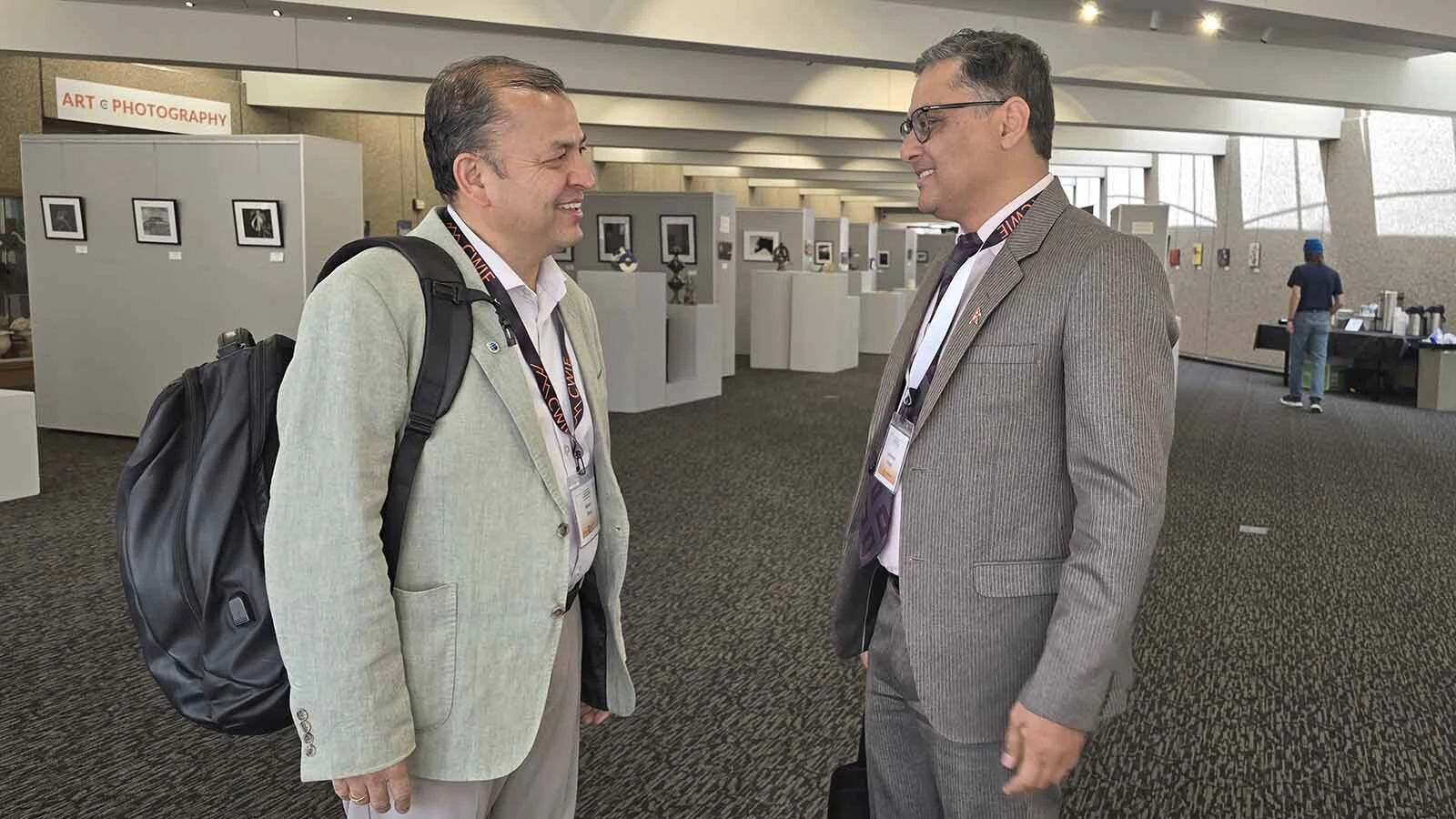 Former CWC student Mohan Dangi, left, talks with Nepal's Consul General Lakshuman Khanal during the 2026 Central Wyoming Innovation & Entrepreneurship Conference on Thursday. Nepal is exploring business and cultural exchange opportunities for CWC and Nepali students.