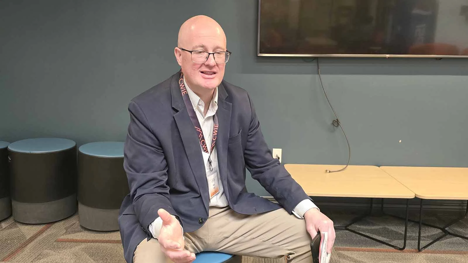 Bootstrap Collaborative Director Mike Hoyt talks about a developing partnership between CWC and Nepal during the 2026 Central Wyoming College Innovation & Entrepreneurship Conference on Thursday.