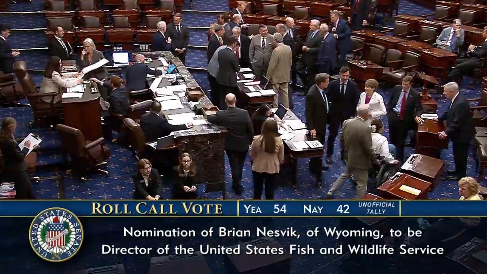 On a 54-43 vote Friday afternoon, the long wait for Wyoming’s Brian Nesvik to become the next head of the U.S. Fish and Wildlife Service. Wyoming’s delegation and governor call the vote a win for the state and delisting grizzlies.