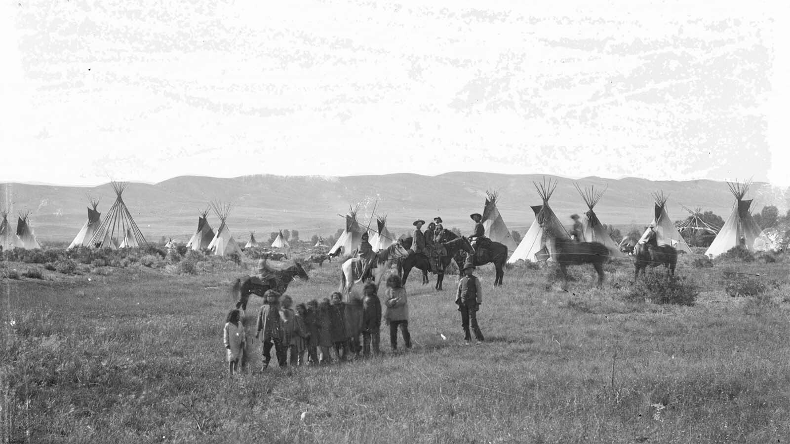 A photo of an Arapaho camp captured by Charles Baker and W.J. Johnston.