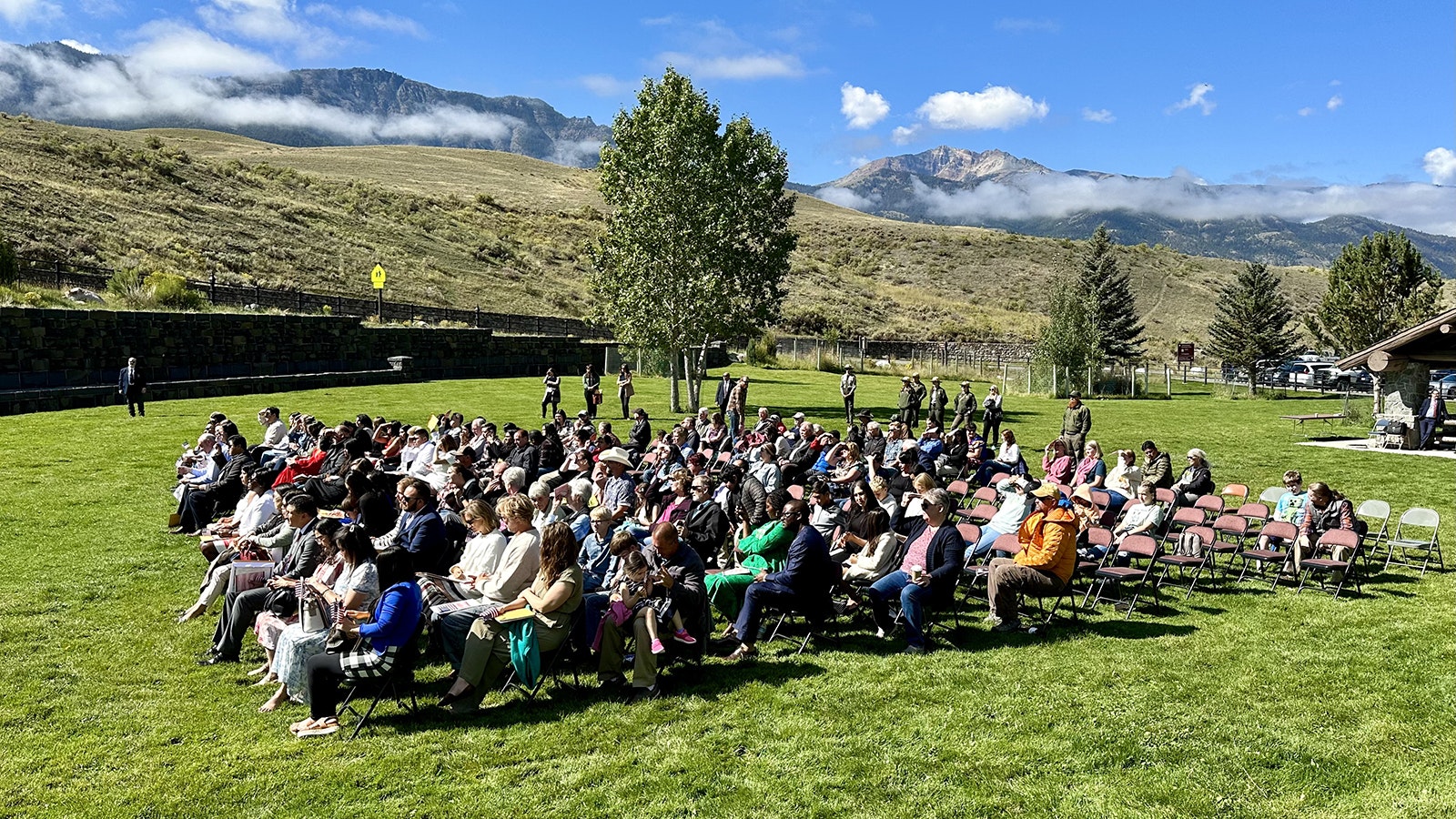 It was a clear, sunny day for a naturalization ceremony at Yellowstone.