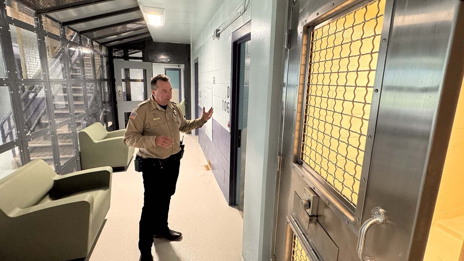 Laramie County Sheriff Brian Kozak talks about the new mental health pods at the Laramie County Detention Center, describing how a significant number of inmates have serious mental problems but the jail didn't have an adequate place to hold them.