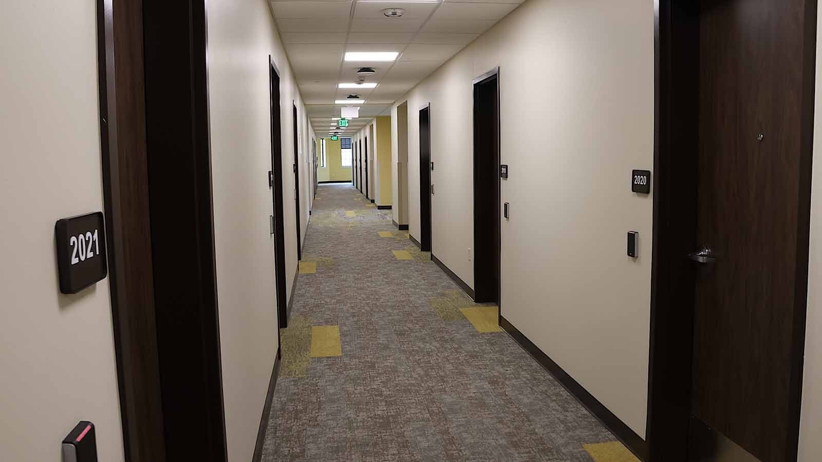 The corridor of one the pods in the North Hall.